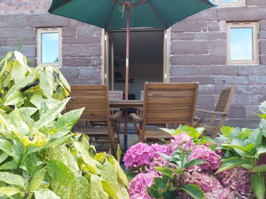 The Stable's holiday cottage patio