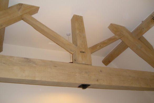 original exposed beams in bedroom